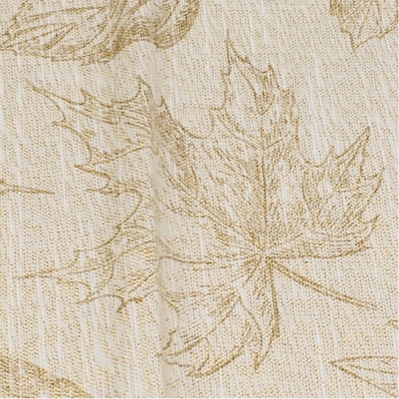 Envogue Harvest Fall Leaves Tablecloth 60x102 Gold Shimmer Tan Thanksgiving - Picture 3 of 11